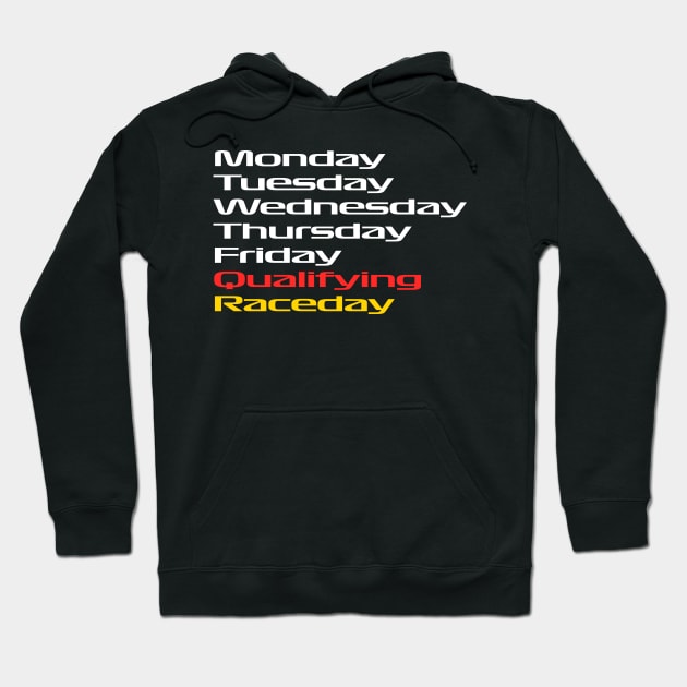 F1 Fan Race Week Schedule Hoodie by Mrmera